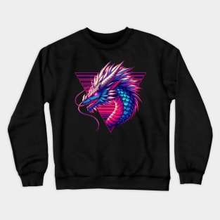 Cool Neon Retro dragon magical Creature Crewneck Sweatshirt